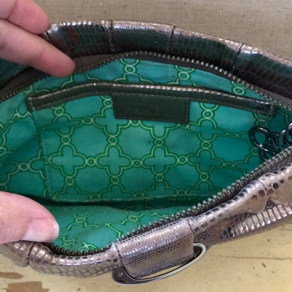 Stella & Dot La Coco Leather Clutch bag Mettalic - Picture 3 of 4